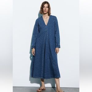 ZARA LONG DENIM DRESS
